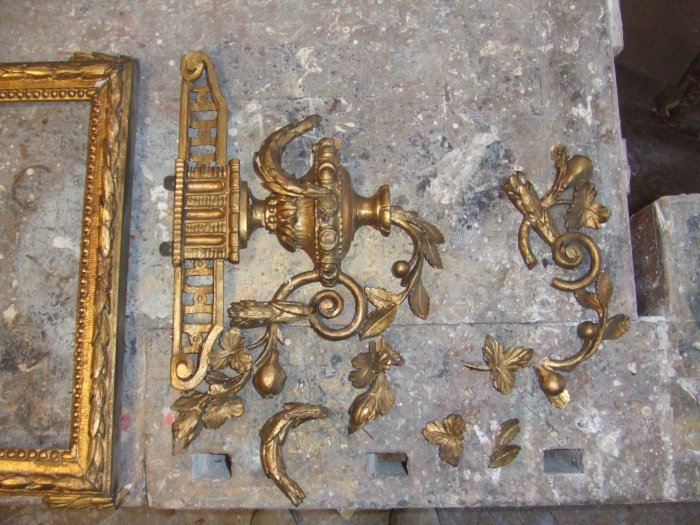 Josephinischer Spiegel vergoldet Restauration 1